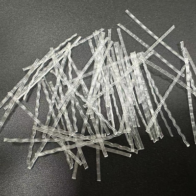 48mm Transparent PP Macro Fiber Wave cho lớp chống nước và lớp đệm của dự án bảo tồn nước ngầm và đường hầm